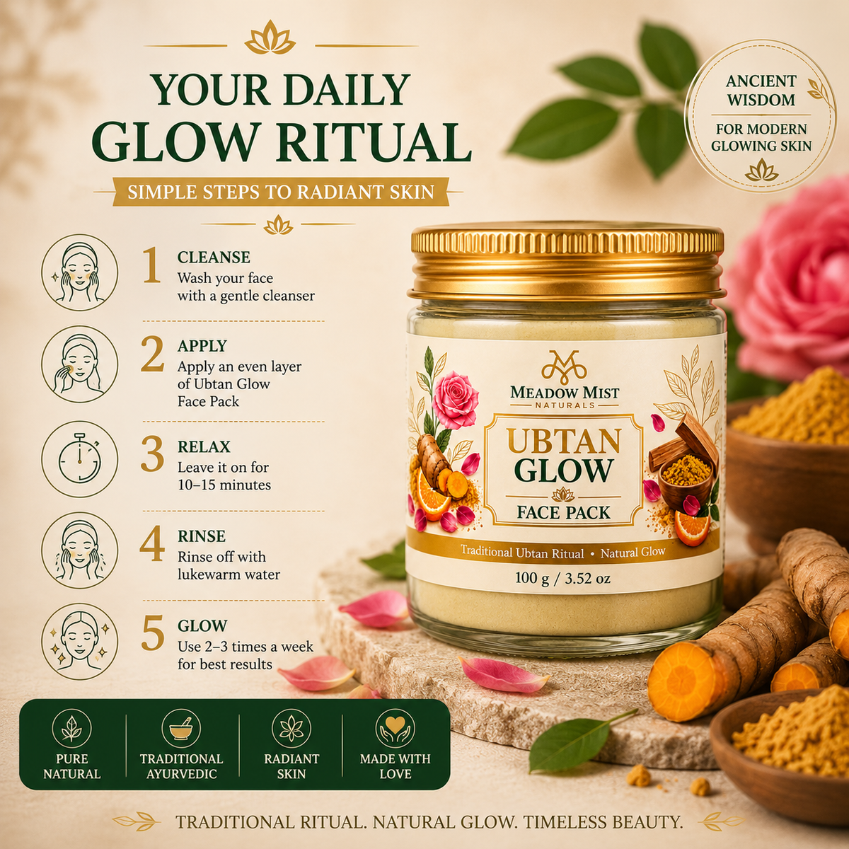 Natural Ubtan Glow Face Pack